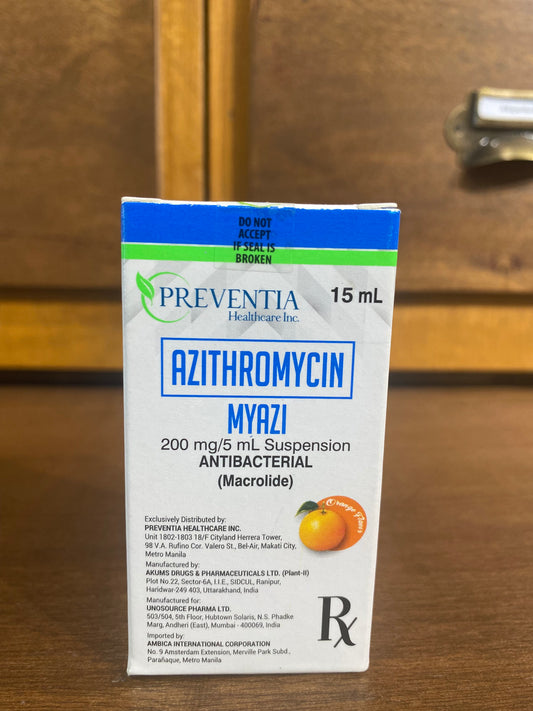 Azithromycin (MYAZI) 200mg/5mL 15mL SUSP BOT