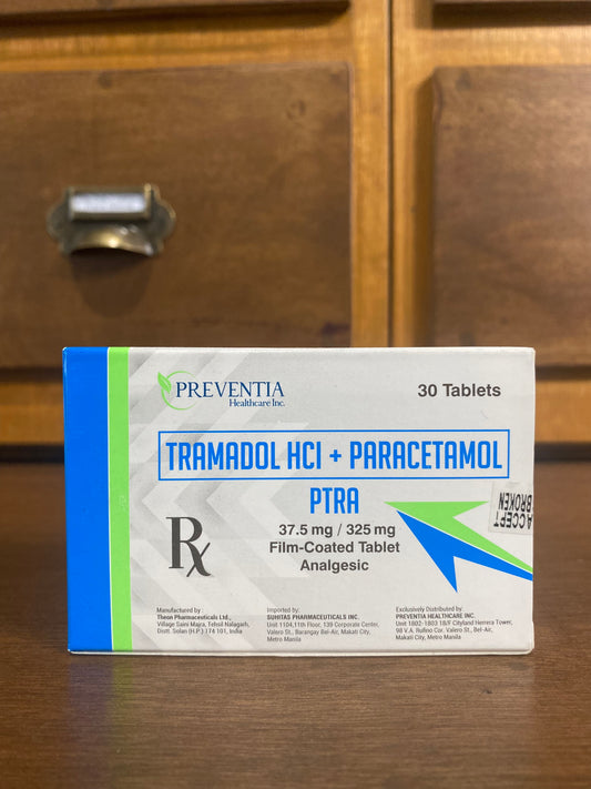 Tramadol HCl + Paracetamol (PTRA) 37.5mg/325mg FC Tablet 30s