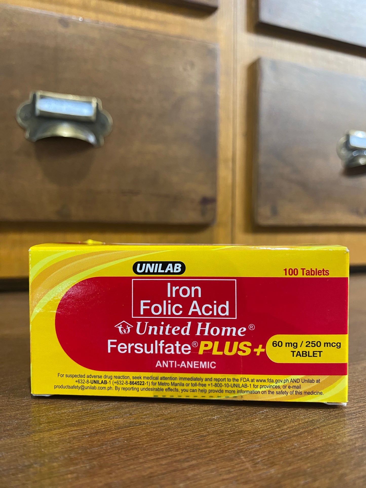 Iron Folic Acid (UNITED HOME FERSULFATE PLUS) 60mg/250mcg Tablet