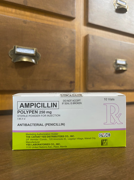 Ampicillin Sodium (Polypen) 250mg, Powder for Injection, Vial