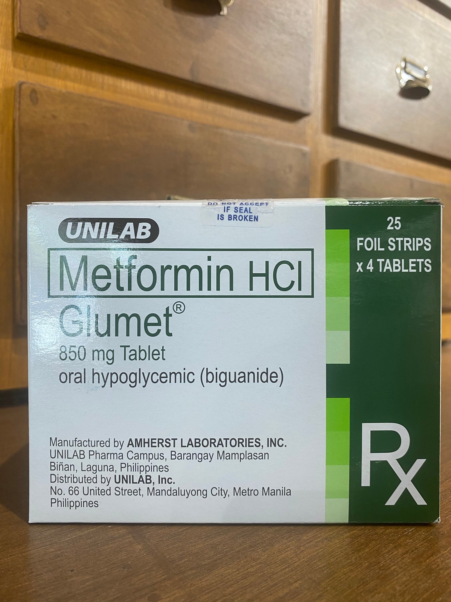 Metformin HCL (GLUMET) 850mg Tablet