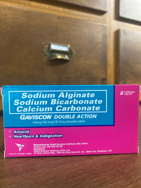 Sodium Alginate + Sodium Bicarbonate + Calcium carbonate (Gaviscon Double Action)