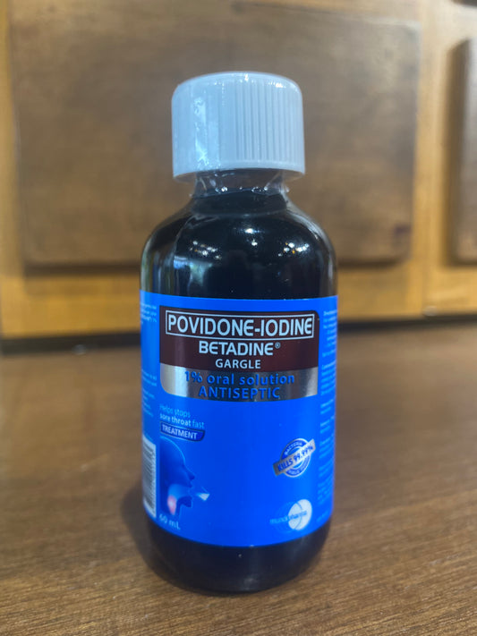 Povidone-Iodine (Betadine Gargle), 60mL Oral Solution