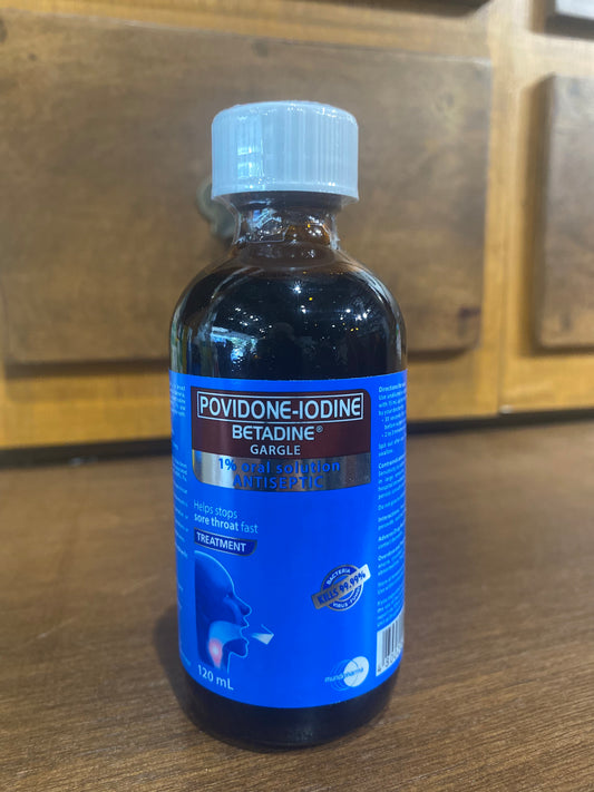 Povidone-Iodine (Betadine Gargle), 120mL Oral Solution