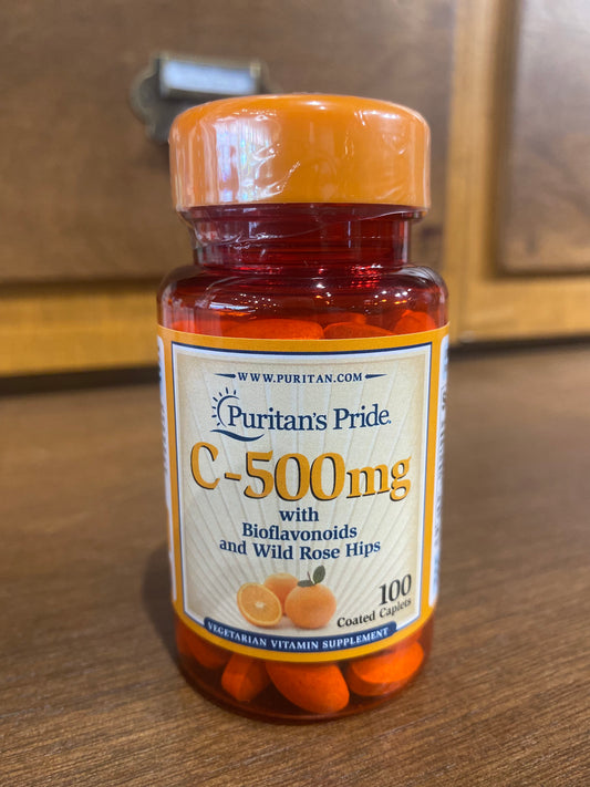 Vitamin C Citrus Bioflavonoids Rose Hips 500mg 100 caplets