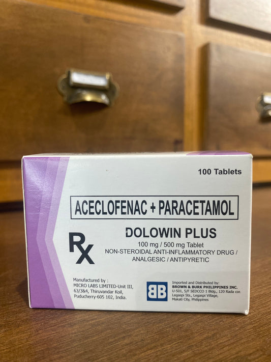 Aceclofenac + Paracetamol [Dolowin Plus] 100mg/500mg Tablet