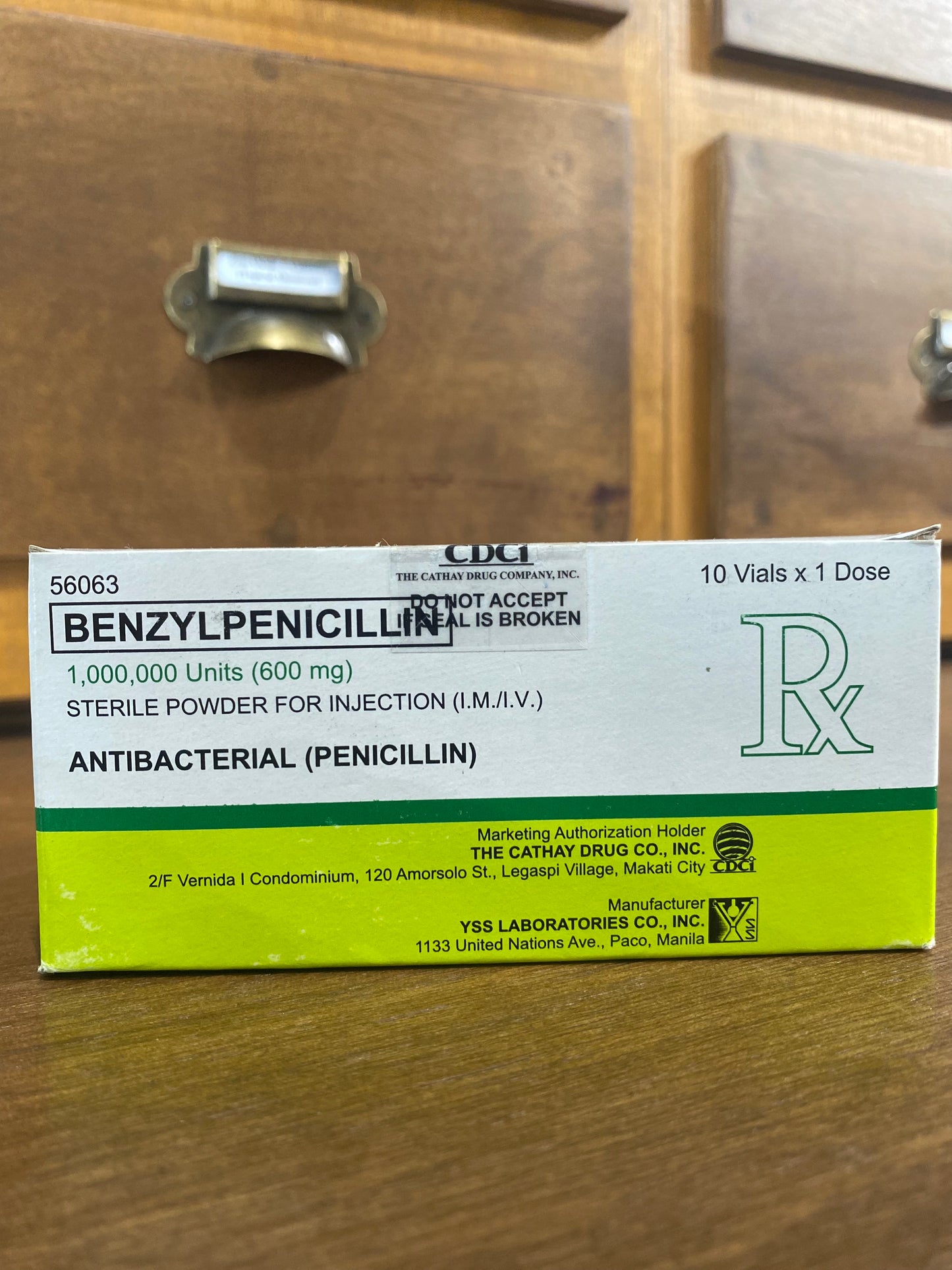 Benzylpenicillin 1M units powder vial