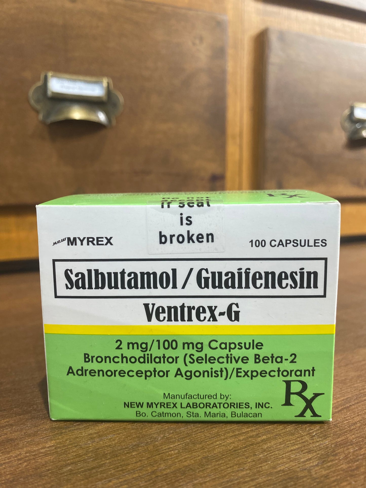 Salbutamol + Guaifenesin 2mg/ 100mg Capsule (Ventrex G)