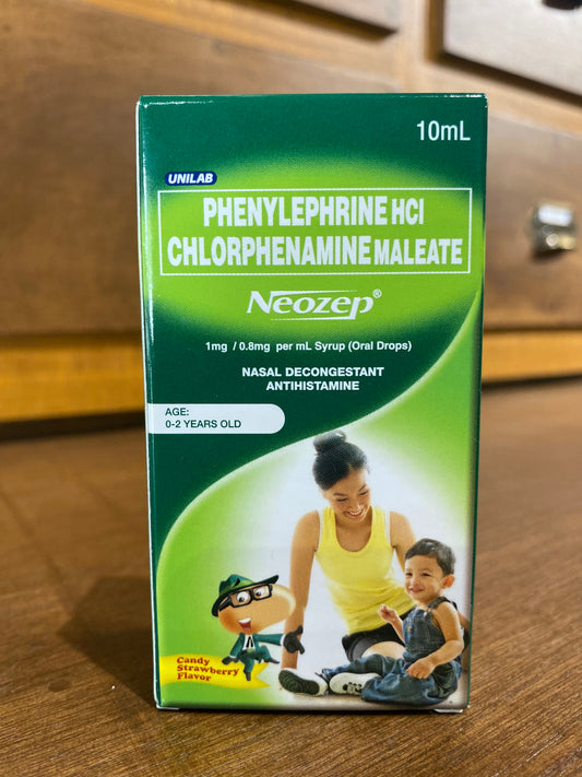 Phenylephrine HCl + Chlorpheniramine Maleate (Neozep Drops 10mL)