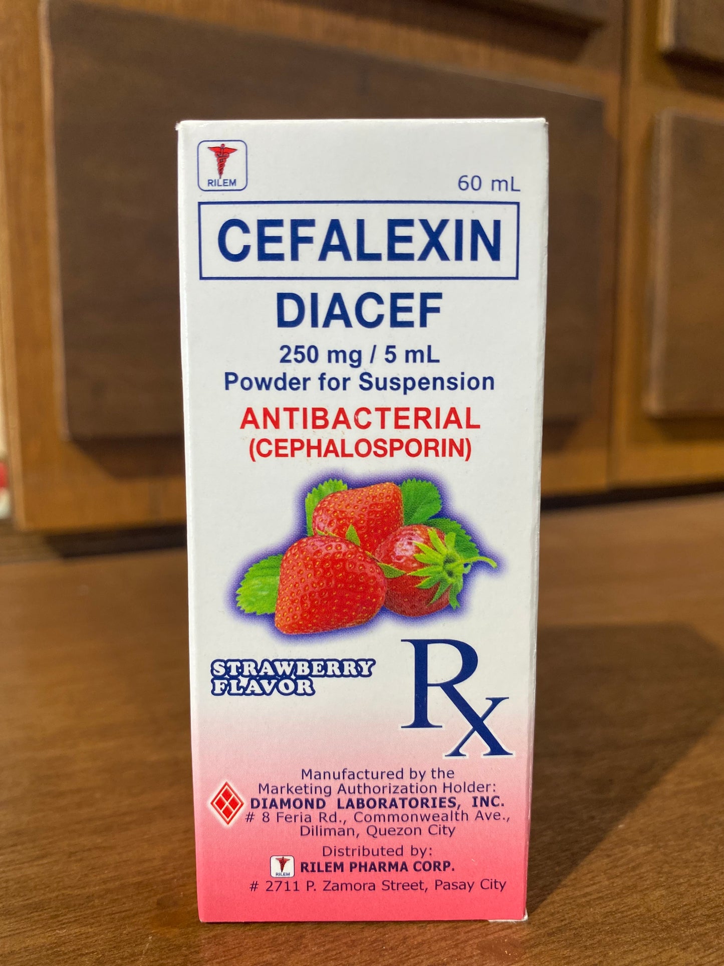 Cefalexin (DIACEF) 250mg/5mL, 60mL Susp.