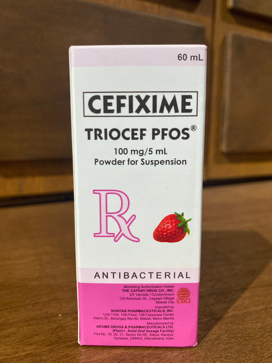 Cefixime (TRIOCEF PFOS) 100 mg/5ml Powder for Suspension 60 mL
