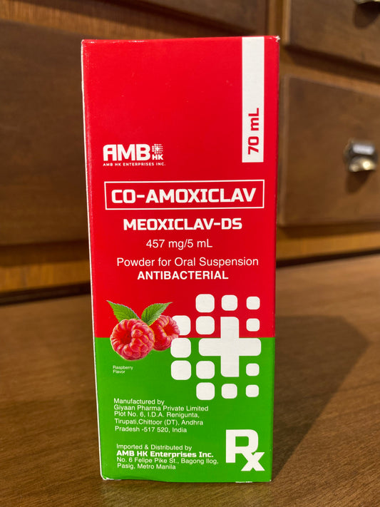 Co-Amoxiclav (MEOXICLAV-DS) 457.5mg/5mL, 70 mL Suspension