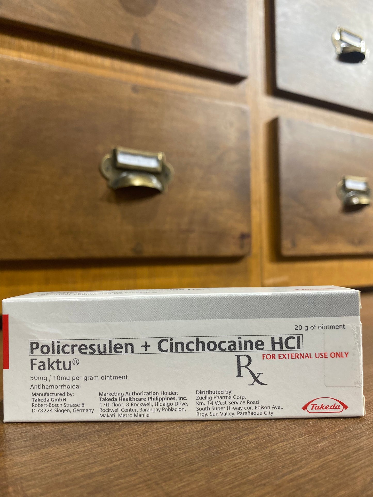 Policresulen + Cinchocaine HCl (Faktu) 50mg/ 10mg per gram 20g Ointment