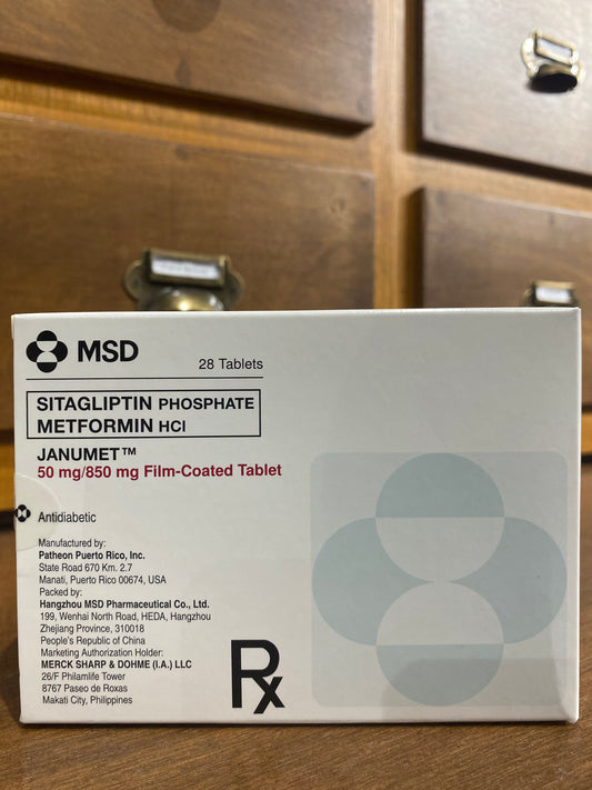Sitagliptin Phosphate+ Metformin HCl [Janumet] 50mg/850 mg Film-Coated Tablet