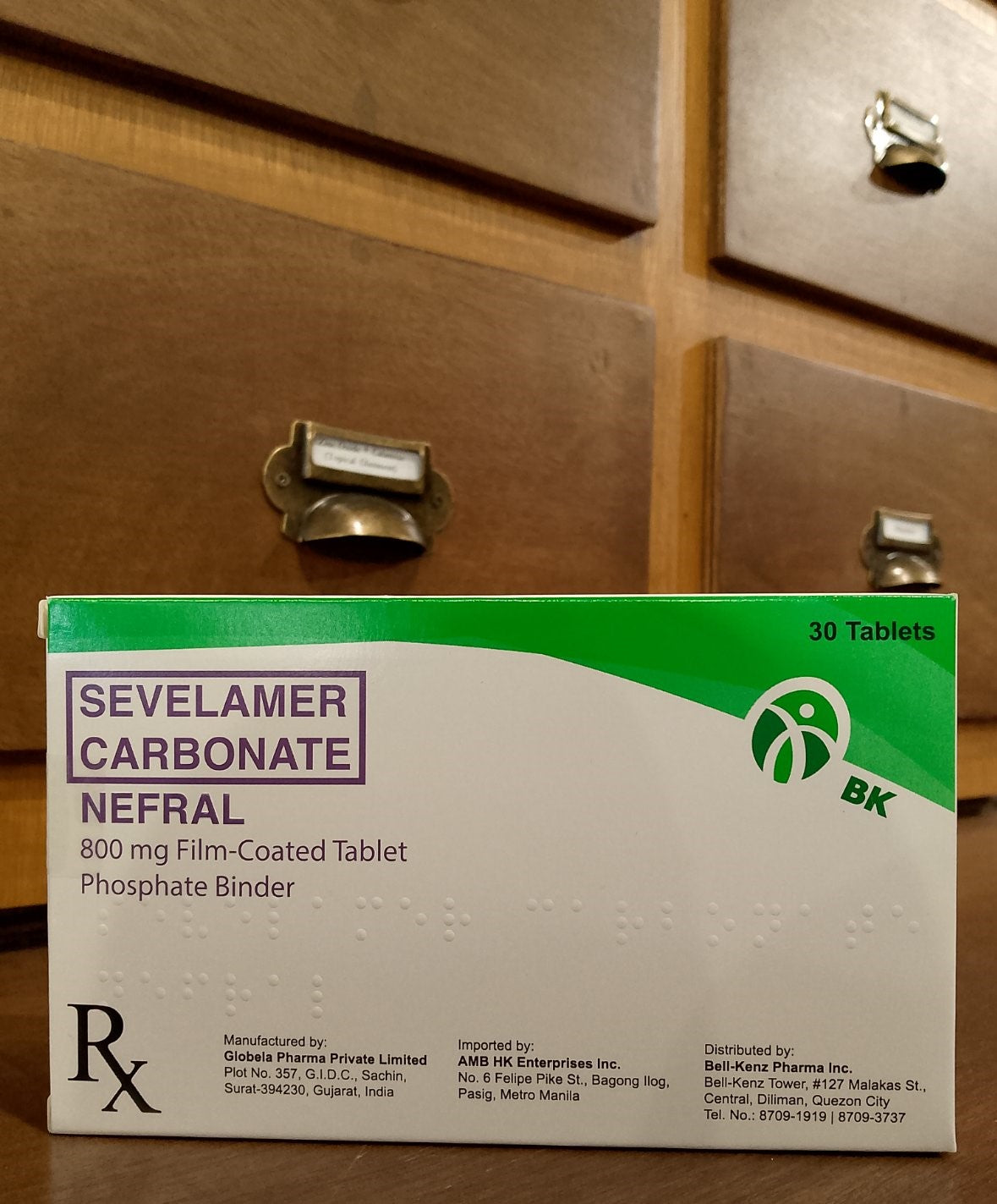 Sevelamer Carbonate (Nefral) 800mg FC Tablet