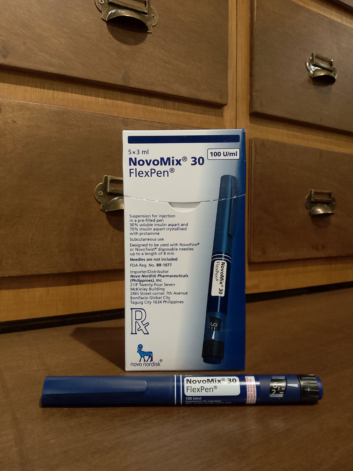 Insulin Aspart + Insulin Aspart Protamine (Novomix), 100 U/mL 3mL Susp ...