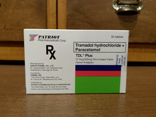 Tramadol + Paracetamol (TDL Plus) 37.5mg/325mg Film Coated Tablet