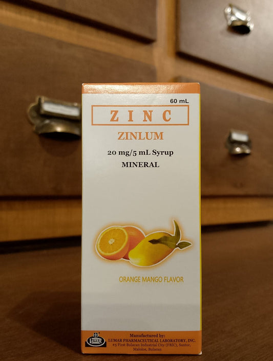 Zinc Sulfate (Zinlum) 20mg/5ml, 60mL Syrup