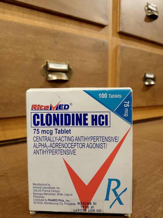 Clonidine Hydrochloride (RITEMED) 75mcg, Tablet