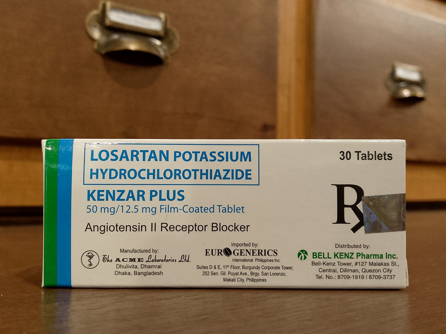 Losartan + Hydrochlorothiazide (Kenzar Plus) 50mg/12.5mg FC Tablet