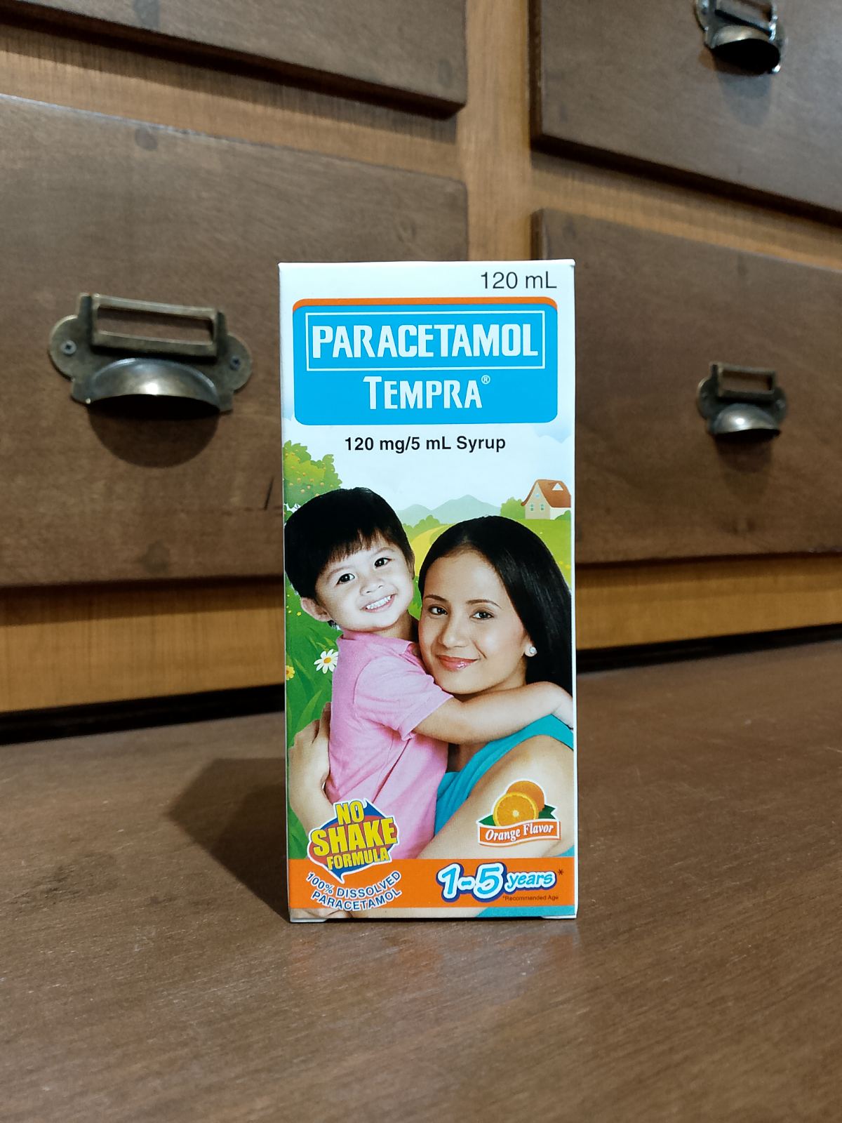 Paracetamol (Tempra) Orange 120 mg/5 mL, Syrup, 120 mL