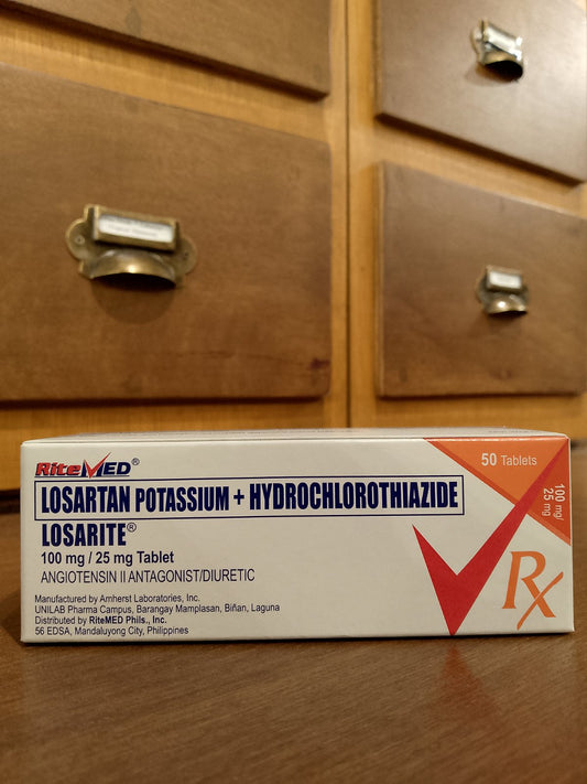Losartan + Hydrochlorothiazide (Ritemed Losarite) 100 mg/25mg Tablet