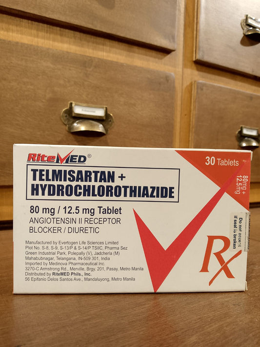 Telmisartan + Hydrochlorothiazide (RiteMed) 80mg/12.5mg Tablet