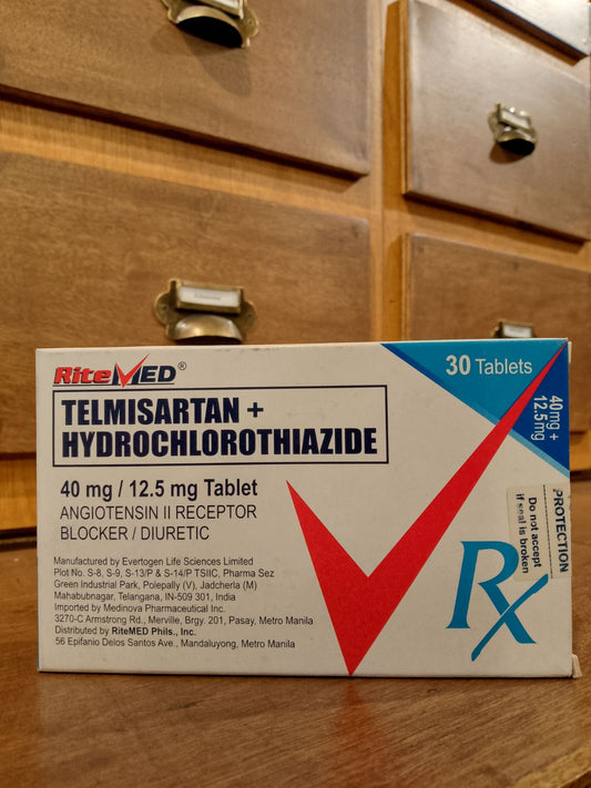 Telmisartan + Hydrochlorothiazide (RiteMed) 12.5mg/ 40mg, Tablet