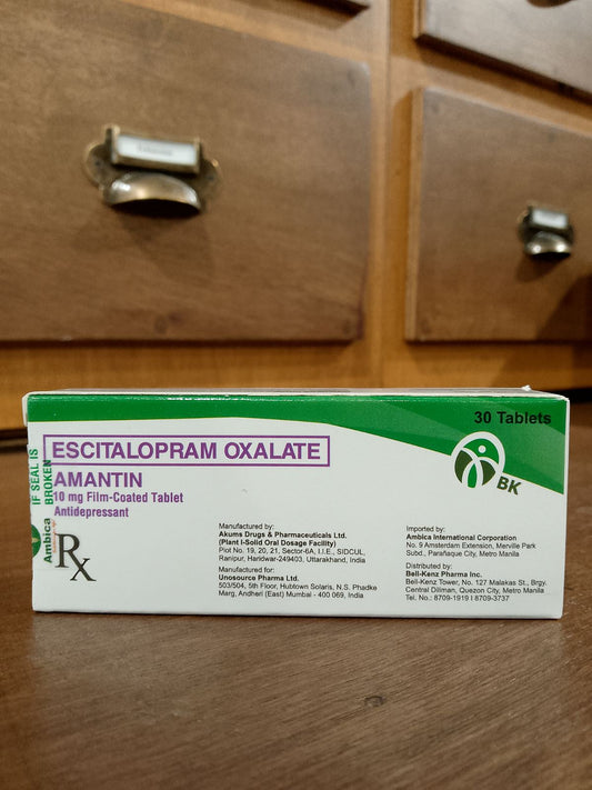 Escitalopram Oxalate (Amantin) 10mg Film- Coated Tablet