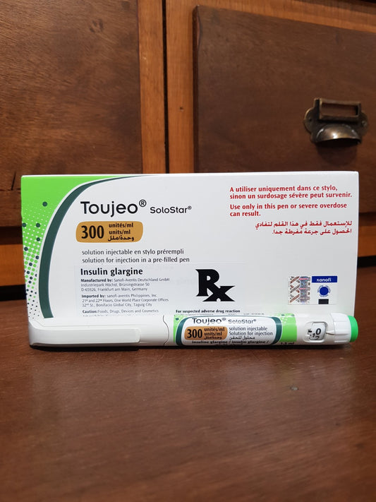 Insulin glargine (Toujeo) 300 Units/mL, 1.5mL