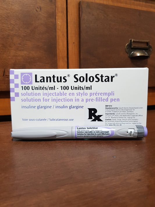 Insulin glargine (Lantus Solostar) 100Units/mL, 3mL