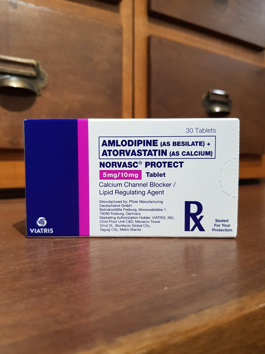 Amlodipine + Atorvastatin (Norvasc Protect) 5mg/10mg, Tablet