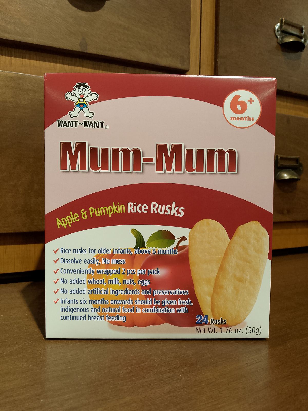 Mum-Mum Rice Biscuits for Infants (Apple & Pumpkin Rice Rusk)