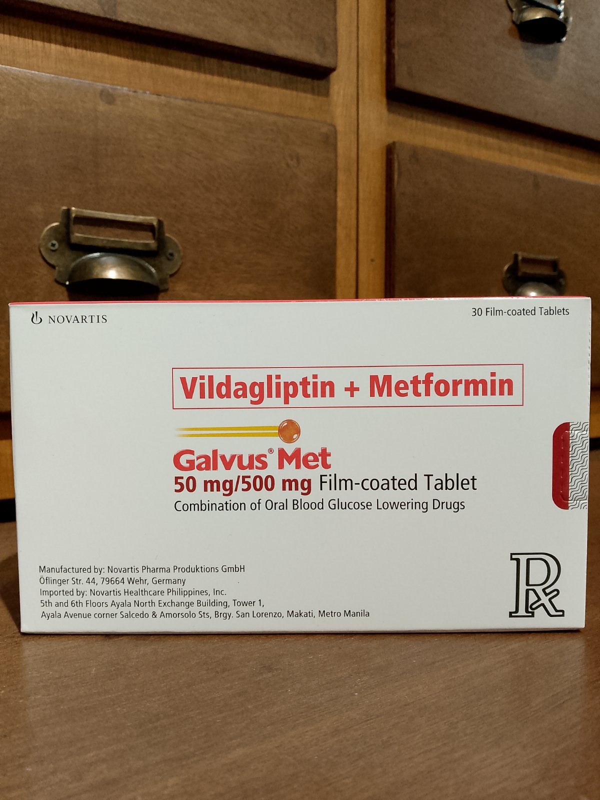 Vildagliptin + Metformin (GalvusMet) 50mg/500mg Film-coated Tablet