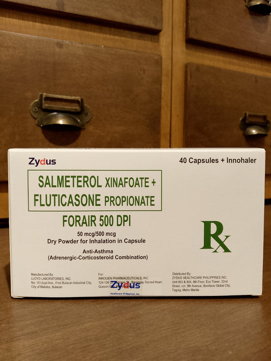 SALMETEROL XINAFOATE+ FLUTICASONE PROPIONATE (Forair 500 DPI) 50MCG/500MCG