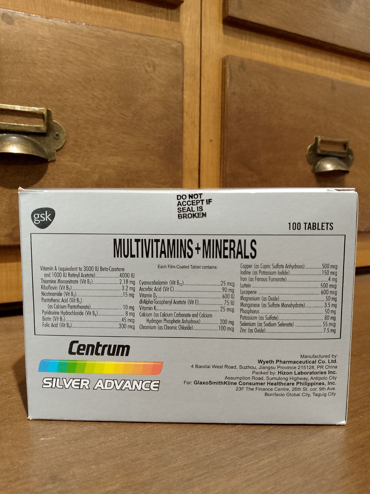 Centrum Components MULTIVITAMINS + MINERALS (Centrum Silver Advance) 1's Tablet – Meds for All