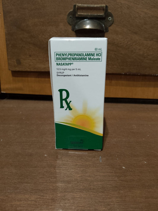 Phenylpropanolamine + Brompheniramine (Nasatapp) 12.5mg/4mg per 5mL 60mL Syrup