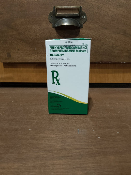 Phenylpropanolamine + Brompheniramine (Nasatapp) 6.25mg/2mg per mL 15mL Drops