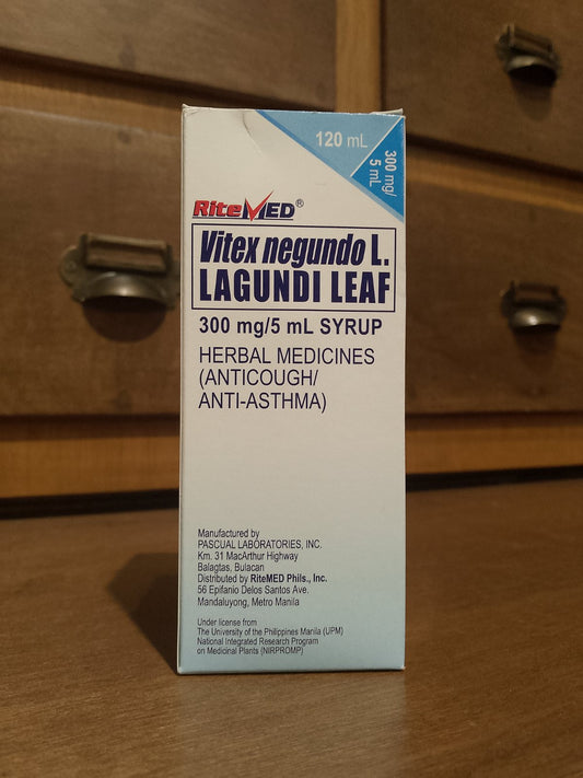 Vitex Negundo Lagundi Leaf (Ritemed) 300mg/5mL (Ponkan Flavor) 120mL Syrup