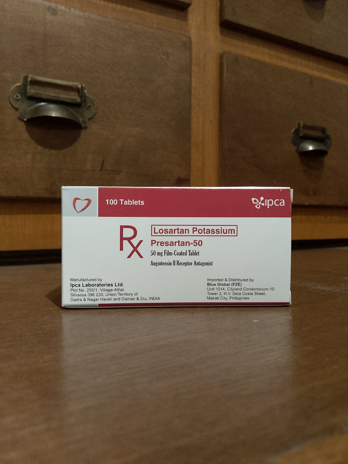Losartan Potassium (Presartan-50) 50mg Tablet