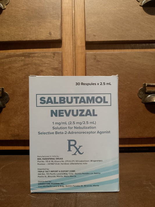 Salbutamol nebule (Nevuzal) 1mg/1ml solution for nebulization