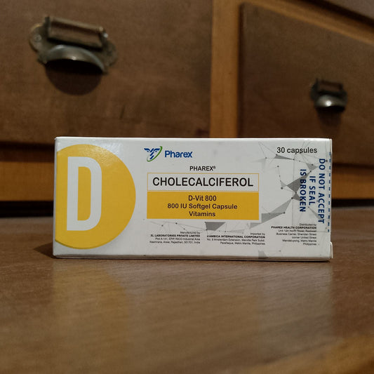 Cholecalciferol (Pharex D-Vit) 800IU Softgel Capsule