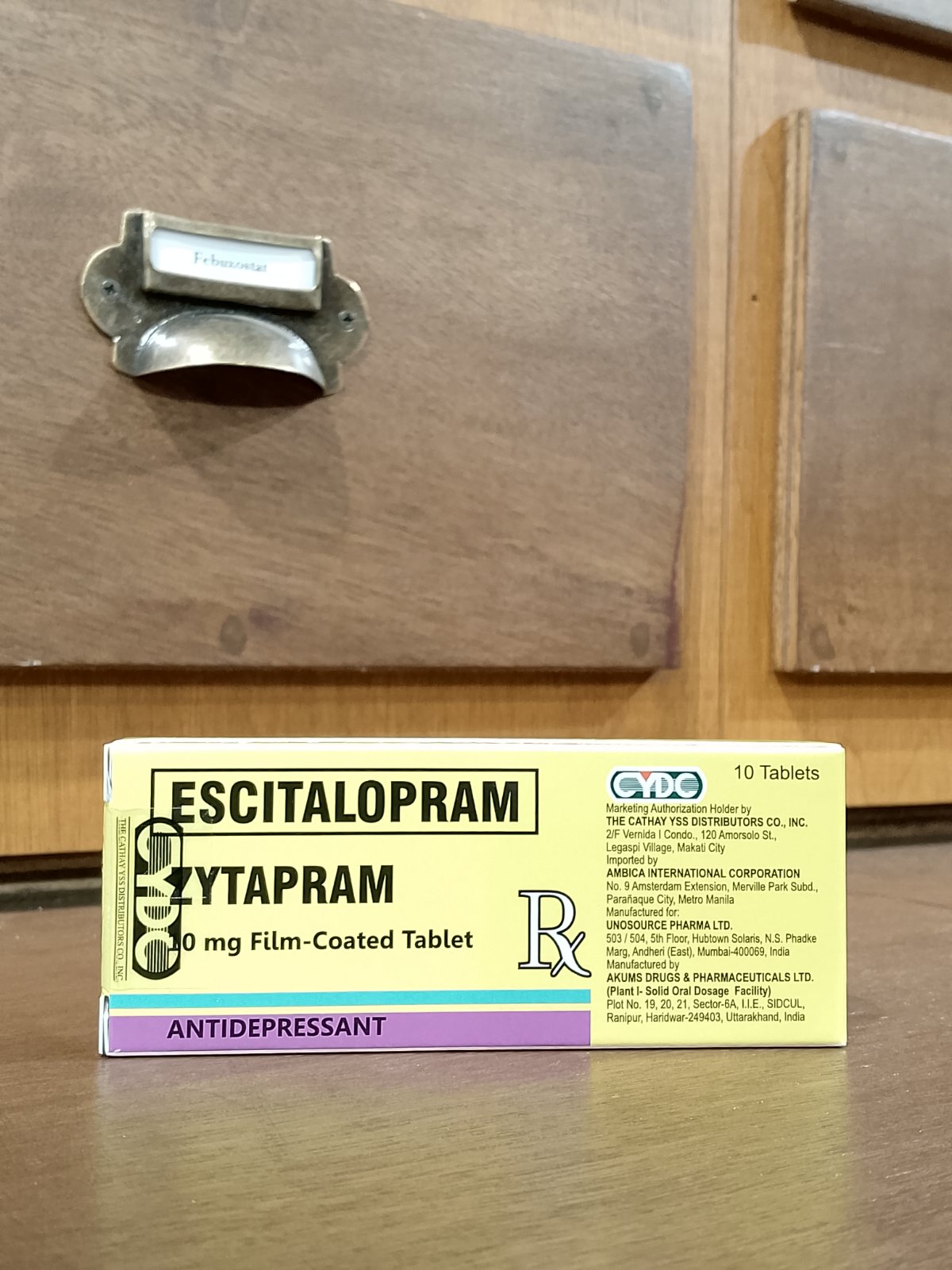 Escitalopram (Zytapram) 10mg Film-Coated Tablet